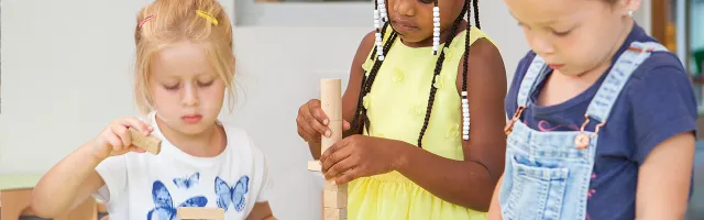 Spelende kinderen met blokken